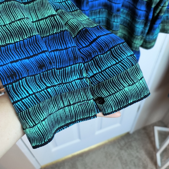 Catherines plus size blouse 3X 3/4 sleeve multicolor lightweight - Picture 5 of 8